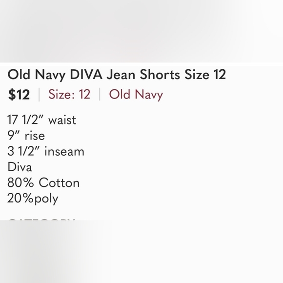 Old Navy DIVA Jean Shorts Size12 - Picture 5 of 5